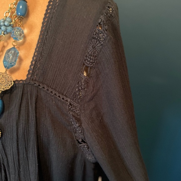 NWT Amuse society Square neck Pull over embroidered boho dress XS - Picture 3 of 11